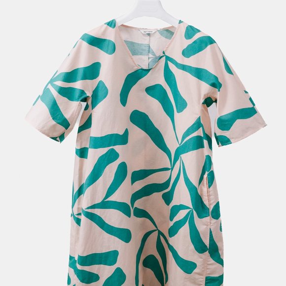 Marimekko Agnete Floretti Peach and Green Midi Dress - Picture 2 of 14